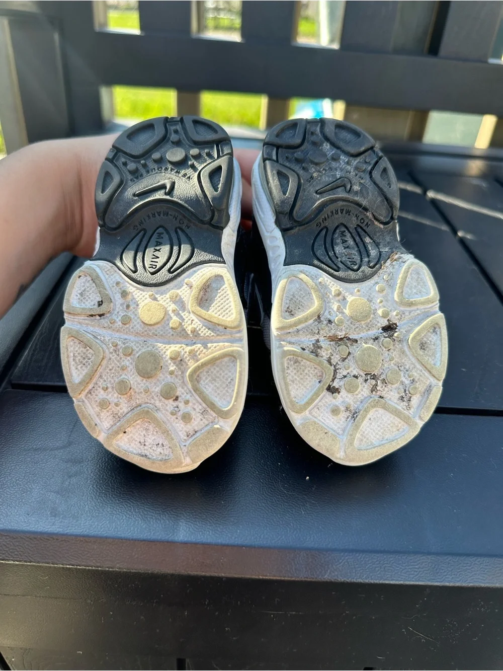 Nike Kids Black and Gray Sneakers with White Soles